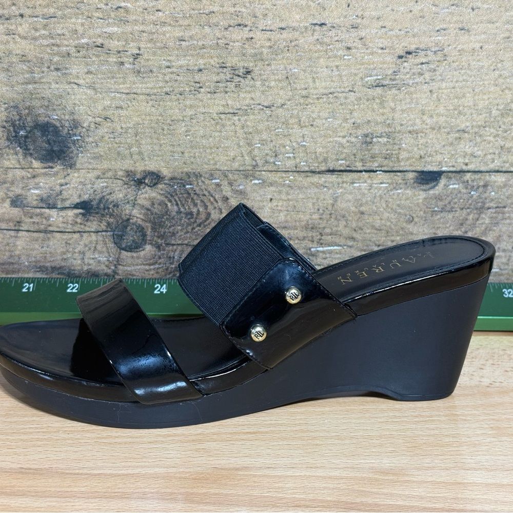 Polo Ralph Lauren Black Wedge Sandals